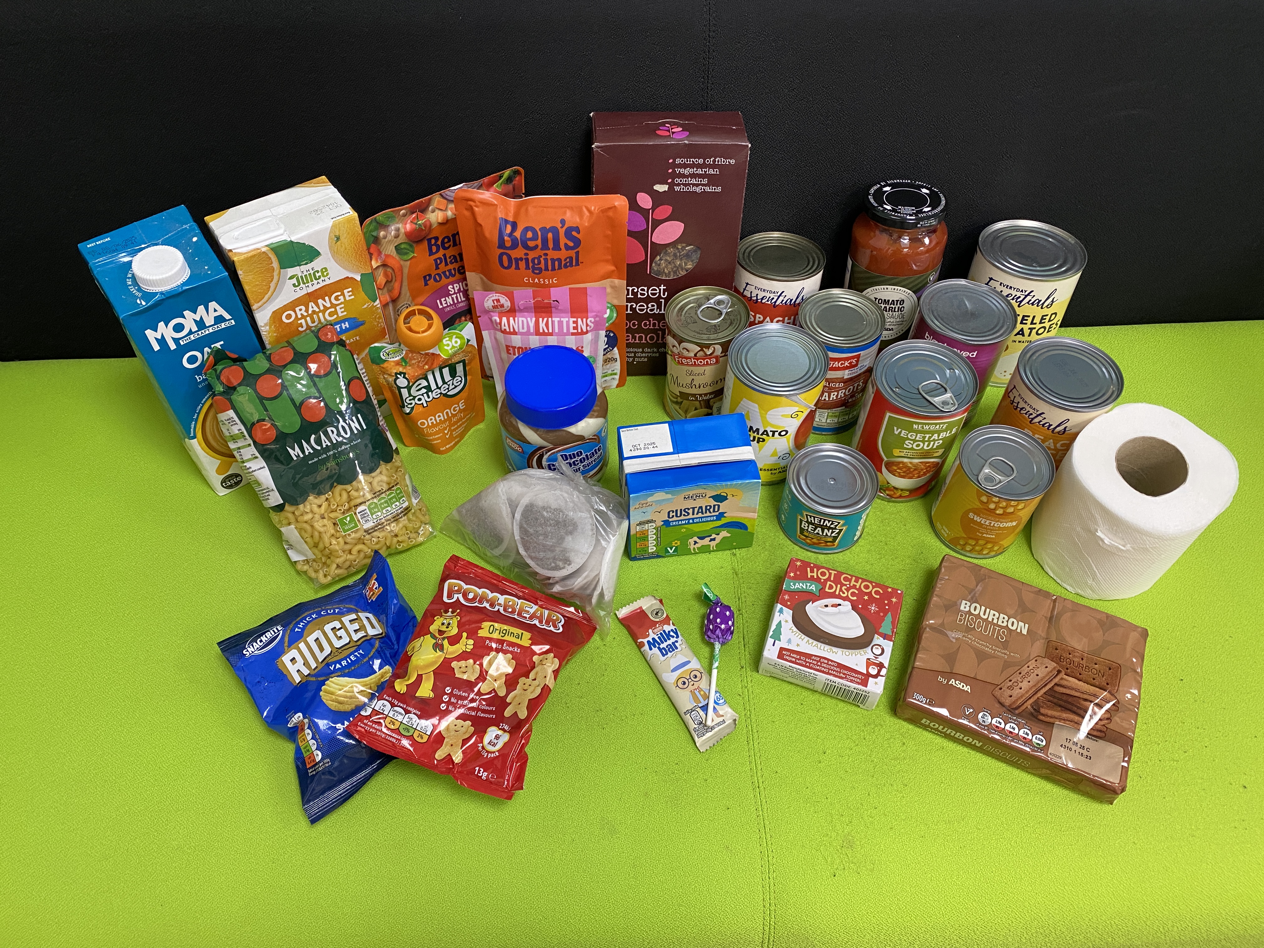 image of selection of food contained in food parcel